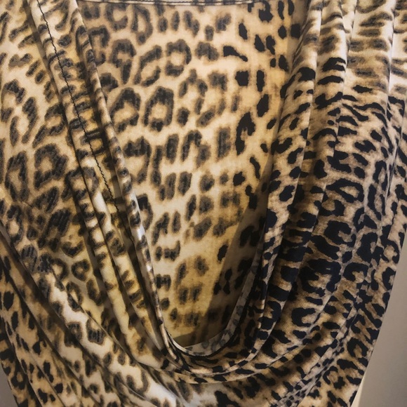 Anne Klein Leopard Print Top with Cowl Neck Sz. Lg - Picture 4 of 4